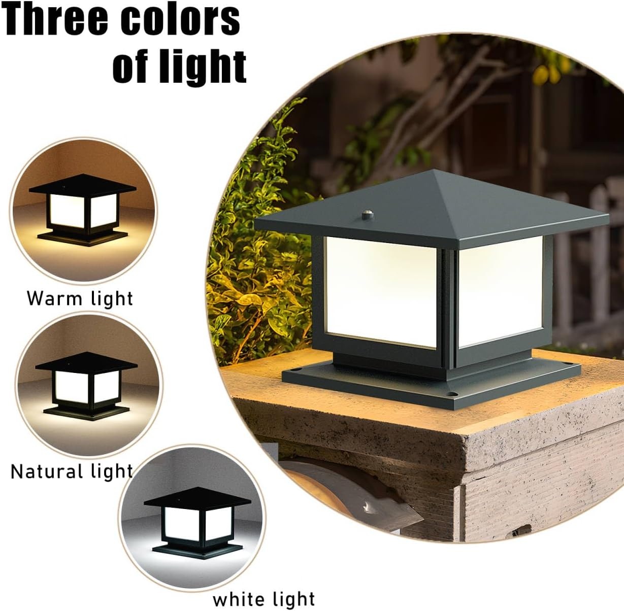 Sokkellamp voor buiten, 12 W bolderlamp buiten, grijs, tuinpadverlichting van gegoten aluminium, 3 kleuren, E27-fitting, max. 40 W, IP45 tuinlamp voor palen, patio, terras, opritten - Maat L-1