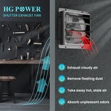 HG Power Afvoerventilator Industriële Wandventilator 350mm 1500m³/h met Toerentalregelaar Wandventilator met Gaaszeef Uitlaatventilator met EU-stekker, Aluminium Raamventilator voor Kelder