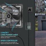 HG Power Afvoerventilator Industriële Wandventilator 350mm 1500m³/h met Toerentalregelaar Wandventilator met Gaaszeef Uitlaatventilator met EU-stekker, Aluminium Raamventilator voor Kelder