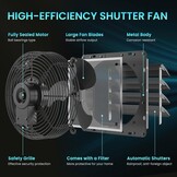 HG Power Afvoerventilator Industriële Wandventilator 350mm 1500m³/h met Toerentalregelaar Wandventilator met Gaaszeef Uitlaatventilator met EU-stekker, Aluminium Raamventilator voor Kelder