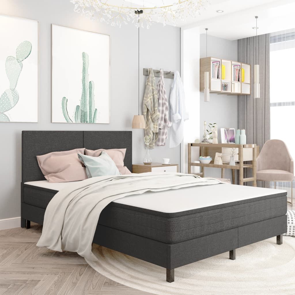 vidaXL Boxspringframe stof grijs 180x200 cm