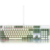 SOLIDEE Volledig Formaat Mechanisch Toetsenbord,Groen Matcha Toetsenbord,104 Toetsen RGB Verlicht Gaming met Numeriek Toetsenblok,NKRO voor Windows Laptop PC Gamer(104 Matcha)