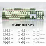 SOLIDEE Volledig Formaat Mechanisch Toetsenbord,Groen Matcha Toetsenbord,104 Toetsen RGB Verlicht Gaming met Numeriek Toetsenblok,NKRO voor Windows Laptop PC Gamer(104 Matcha)