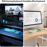 SOLIDEE Volledig Formaat Mechanisch Toetsenbord,Groen Matcha Toetsenbord,104 Toetsen RGB Verlicht Gaming met Numeriek Toetsenblok,NKRO voor Windows Laptop PC Gamer(104 Matcha)