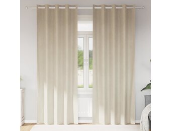 vidaXL Gordijnen met gordijnen 2 pcs Crème 140 x 260 cm Fluweel