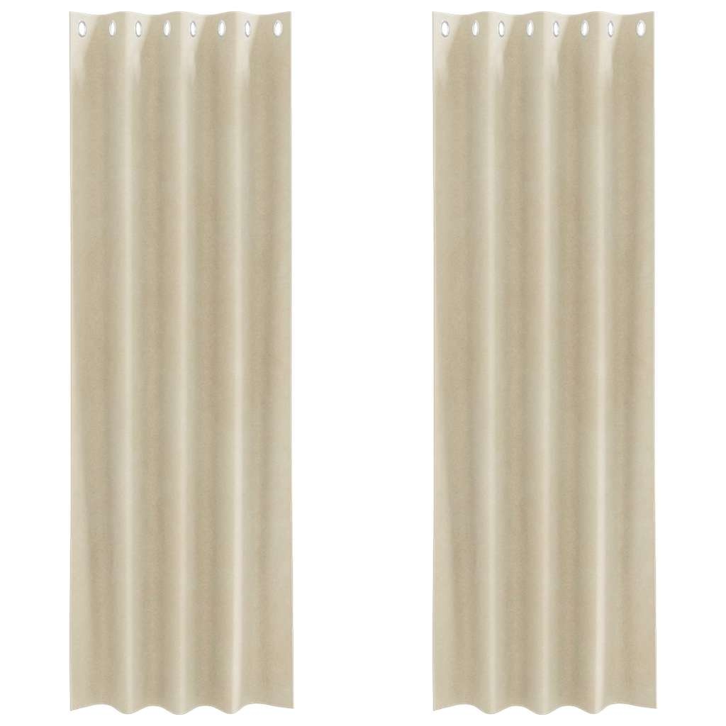 vidaXL Gordijnen met gordijnen 2 pcs Crème 140 x 260 cm Fluweel