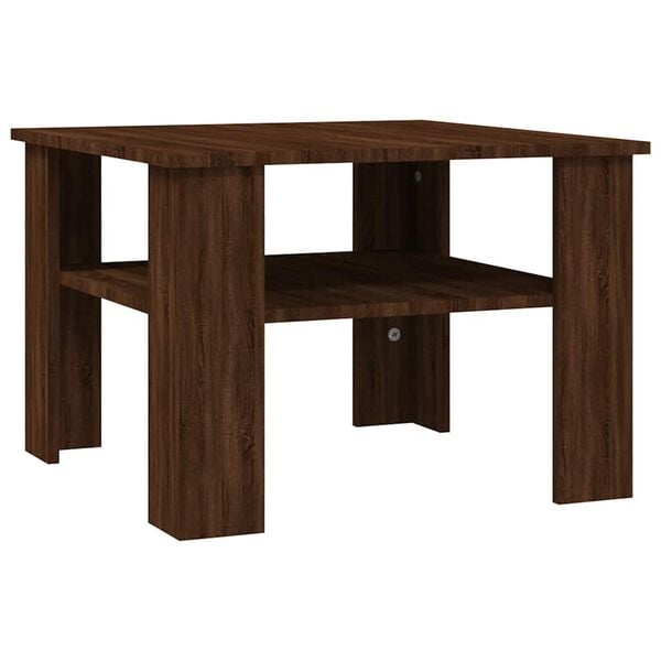 vidaXL Salontafel 60x60x42 cm bewerkt hout bruin eikenkleur