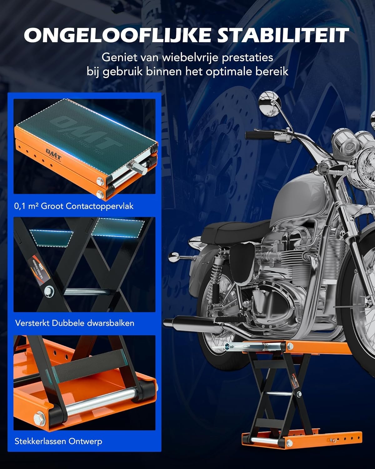 Orion Motor Tech Motorbrug / Liftkrik Oranje 95-370 mm, 500 kg capaciteit