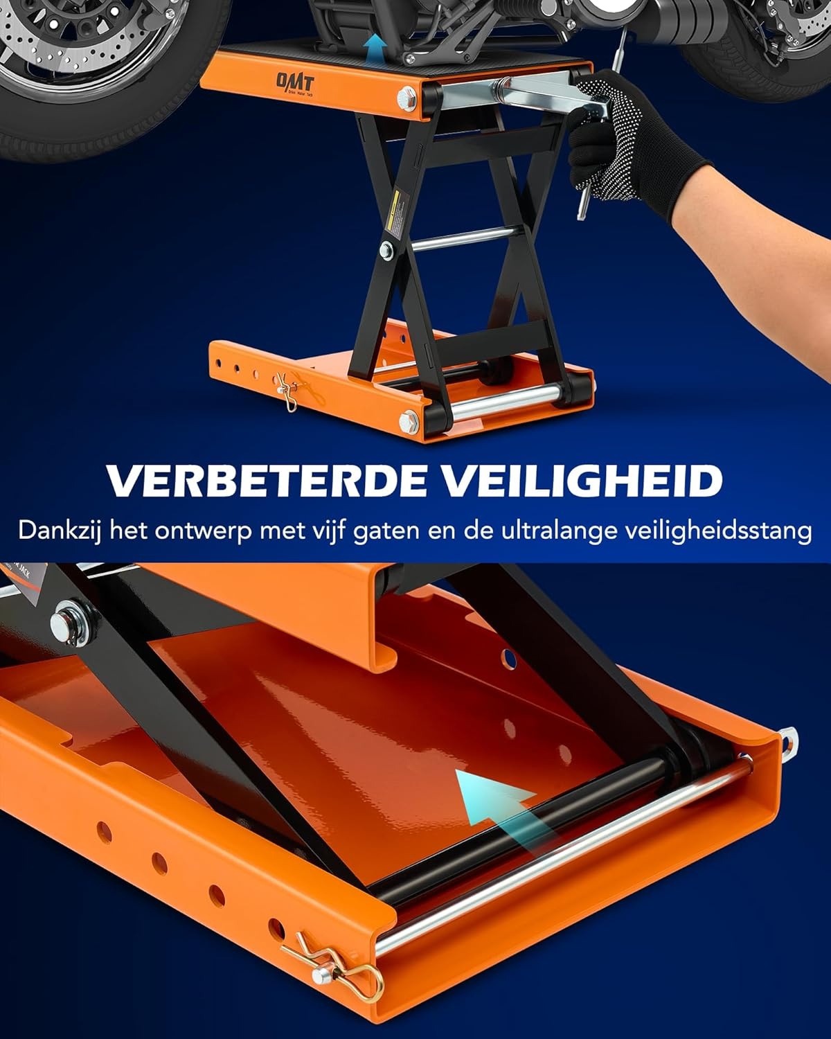 Orion Motor Tech Motorbrug / Liftkrik Oranje 95-370 mm, 500 kg capaciteit