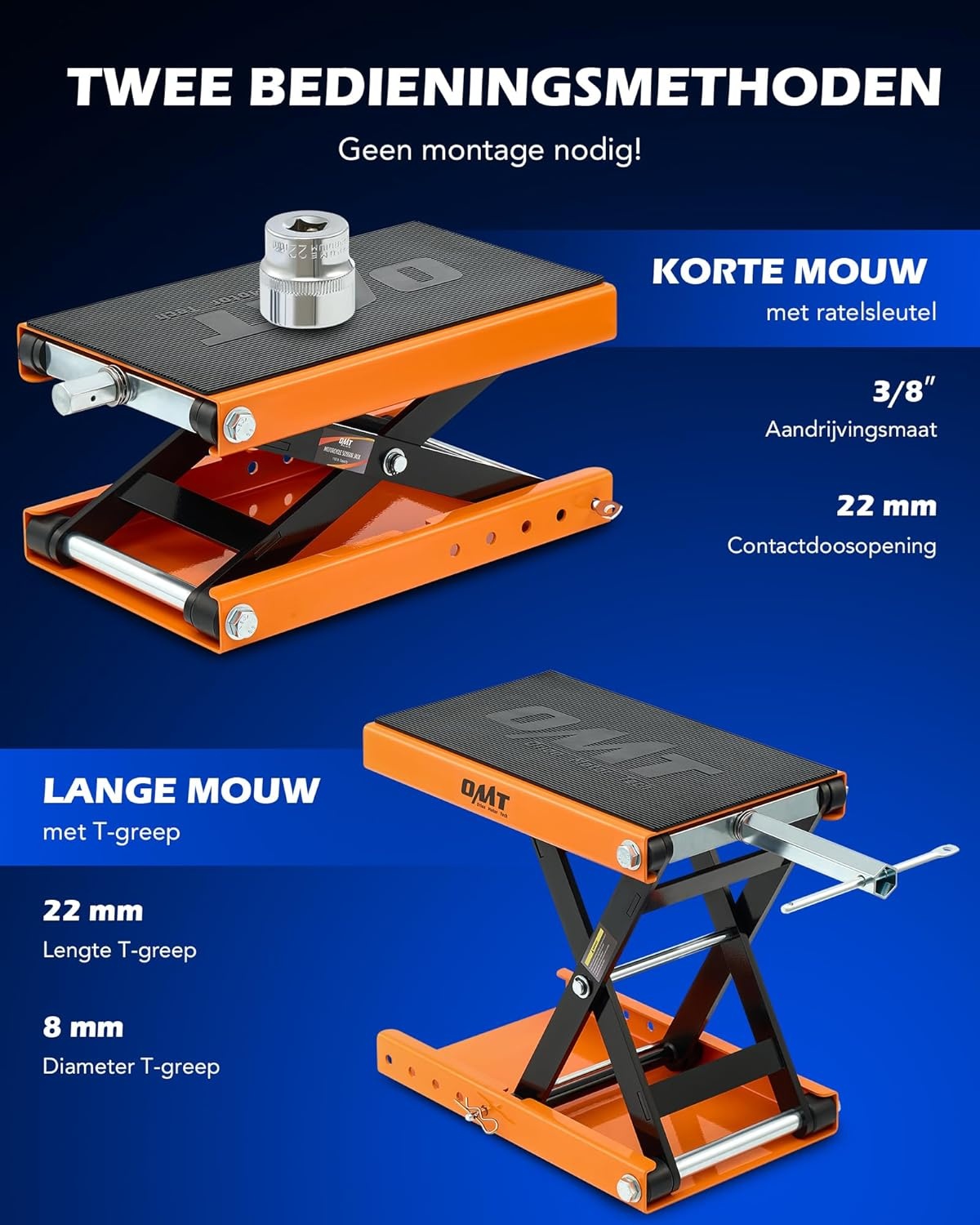 Orion Motor Tech Motorbrug / Liftkrik Oranje 95-370 mm, 500 kg capaciteit