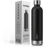 Nordiqo Roestvrijstalen Waterfles 1L - Zwart (2-Pack) | Compatibel met Aarke Carbonator 3 & SodaStream