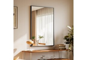 Moderne Wandspiegel Zwart Aluminium Frame 81x61cm - 53% Korting