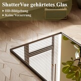 BEAUTYPEAK 81x61cm Rechthoekige wandspiegel, badkamerspiegel met zwarte aluminiumlijst, breukveilige wandspiegel voor badkamer, slaapkamer, woonkamer, Rechthoekige badkamerspiegel