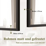 BEAUTYPEAK 81x61cm Rechthoekige wandspiegel, badkamerspiegel met zwarte aluminiumlijst, breukveilige wandspiegel voor badkamer, slaapkamer, woonkamer, Rechthoekige badkamerspiegel