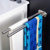 Dubbele Handdoekhouder RVS Geborsteld - 40cm Wandmontage