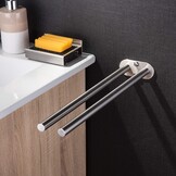 Dubbele Handdoekhouder RVS Geborsteld - 40cm Wandmontage