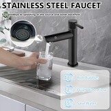 Kraan Badkamer Zwart, Koudwaterkraan Gastentoilet, Kraan Alleen Voor Koud Water Met RVS Moeren 304 Aansluitslang Koudwaterkraan, Voor Koudwaterkraan Gastentoilet Voor Badkamer