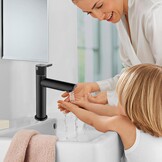 Kraan Badkamer Zwart, Koudwaterkraan Gastentoilet, Kraan Alleen Voor Koud Water Met RVS Moeren 304 Aansluitslang Koudwaterkraan, Voor Koudwaterkraan Gastentoilet Voor Badkamer