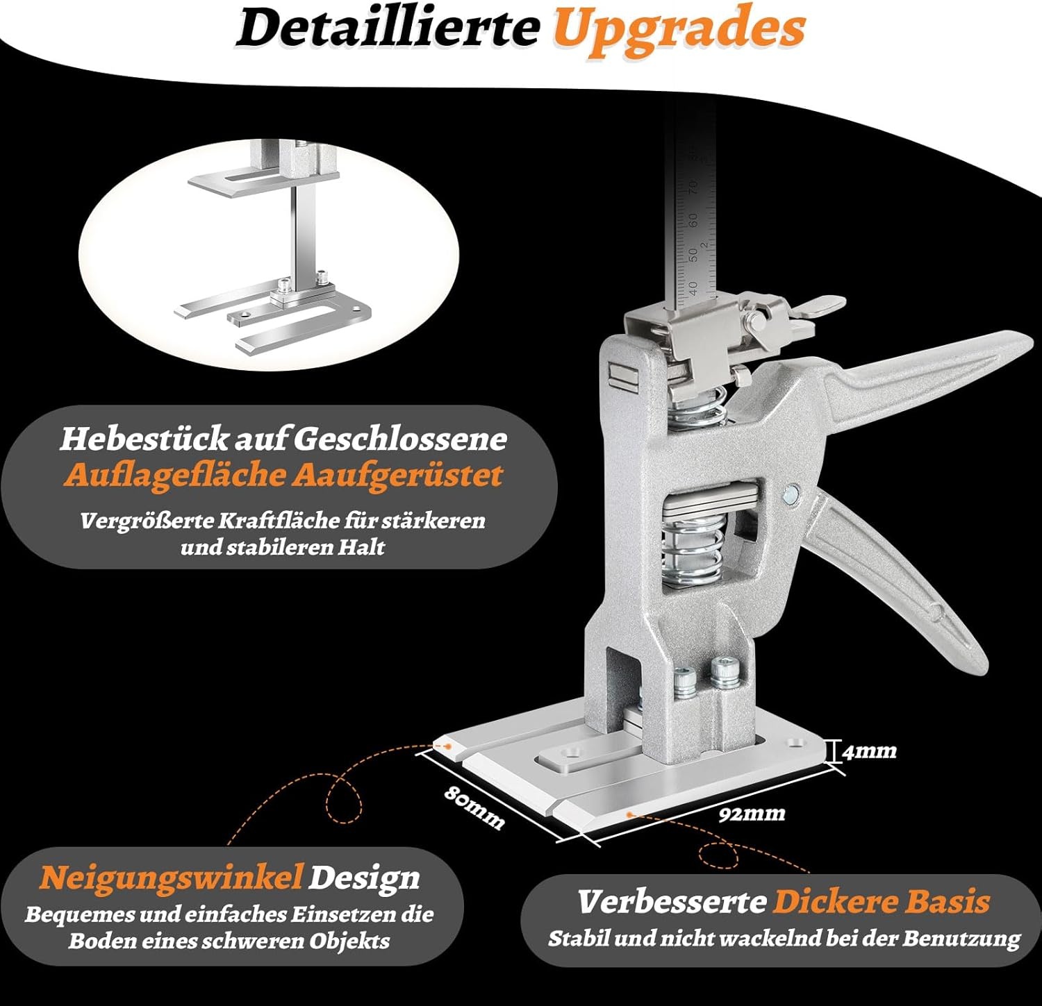 Arbeidsbesparende arm, 2-delige arm handgereedschapheffer met langzame en snelle heffunctie, tot 400KG, meubellifter, hefapparaat voor meubels, deur, kast, gipsplaat, tegellifter