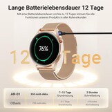 Smartwatch dames en heren met AMOLED display en telefoonfunctie - Goud