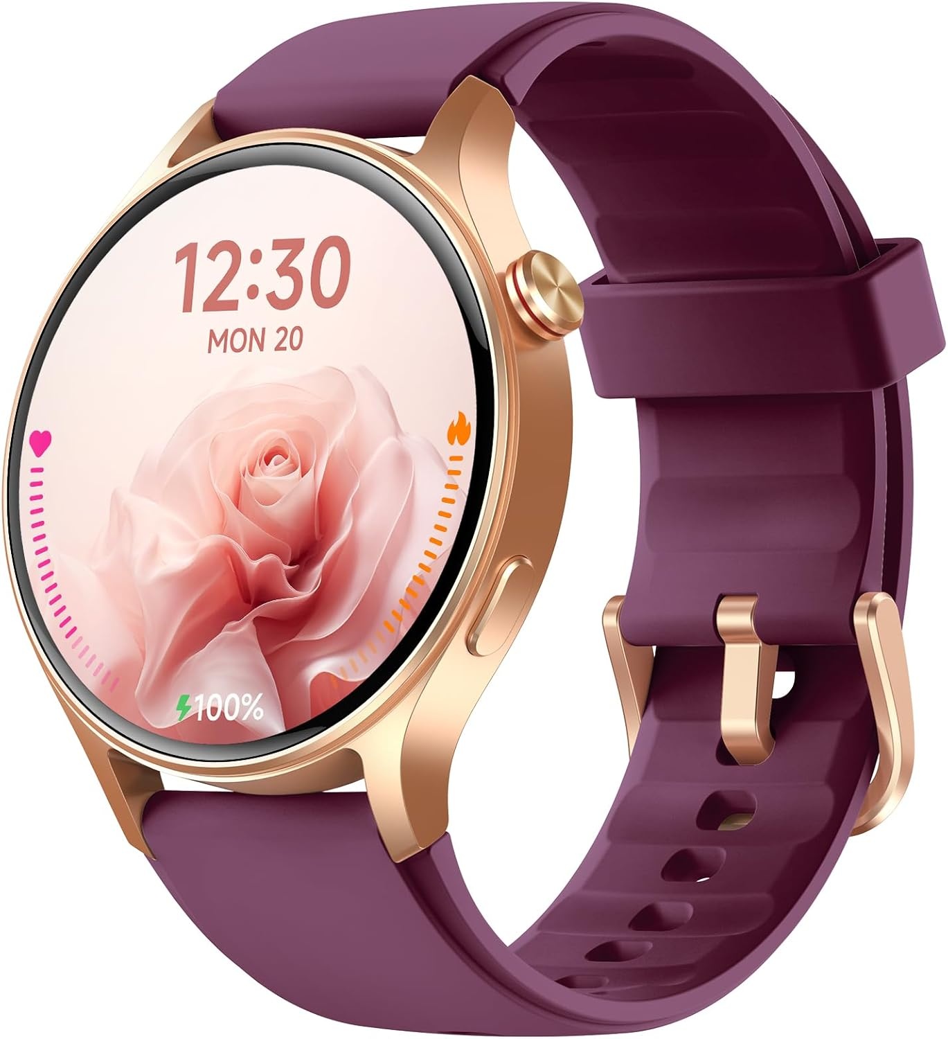 Smartwatch dames en heren met AMOLED display en telefoonfunctie - Goud