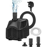Dompelbare waterpomp, 25W (400GHP 1000L/H) Dompelpomp, Ultra-stille waterpomp, 2 sproeiers, 1,5M slang, 2m hoge lift, voor fonteinpompen, vistank, vijver, hydrocultuur