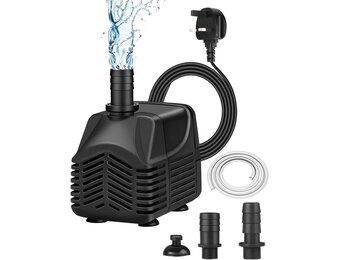 Dompelbare waterpomp, 25W (400GHP 1000L/H) Dompelpomp, Ultra-stille waterpomp, 2 sproeiers, 1,5M slang, 2m hoge lift, voor fonteinpompen, vistank, vijver, hydrocultuur