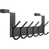SKOLOO Deurhaak met 6 Haken - Zwart Metaal - 39 cm