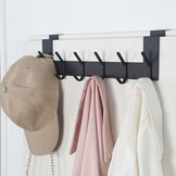 SKOLOO Deurhaak met 6 Haken - Zwart Metaal - 39 cm