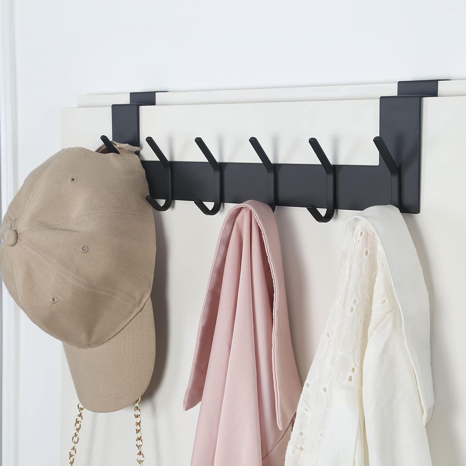 SKOLOO Deurhaak met 6 Haken - Zwart Metaal - 39 cm