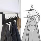 SKOLOO Deurhaak met 6 Haken - Zwart Metaal - 39 cm