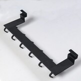 SKOLOO Deurhaak met 6 Haken - Zwart Metaal - 39 cm