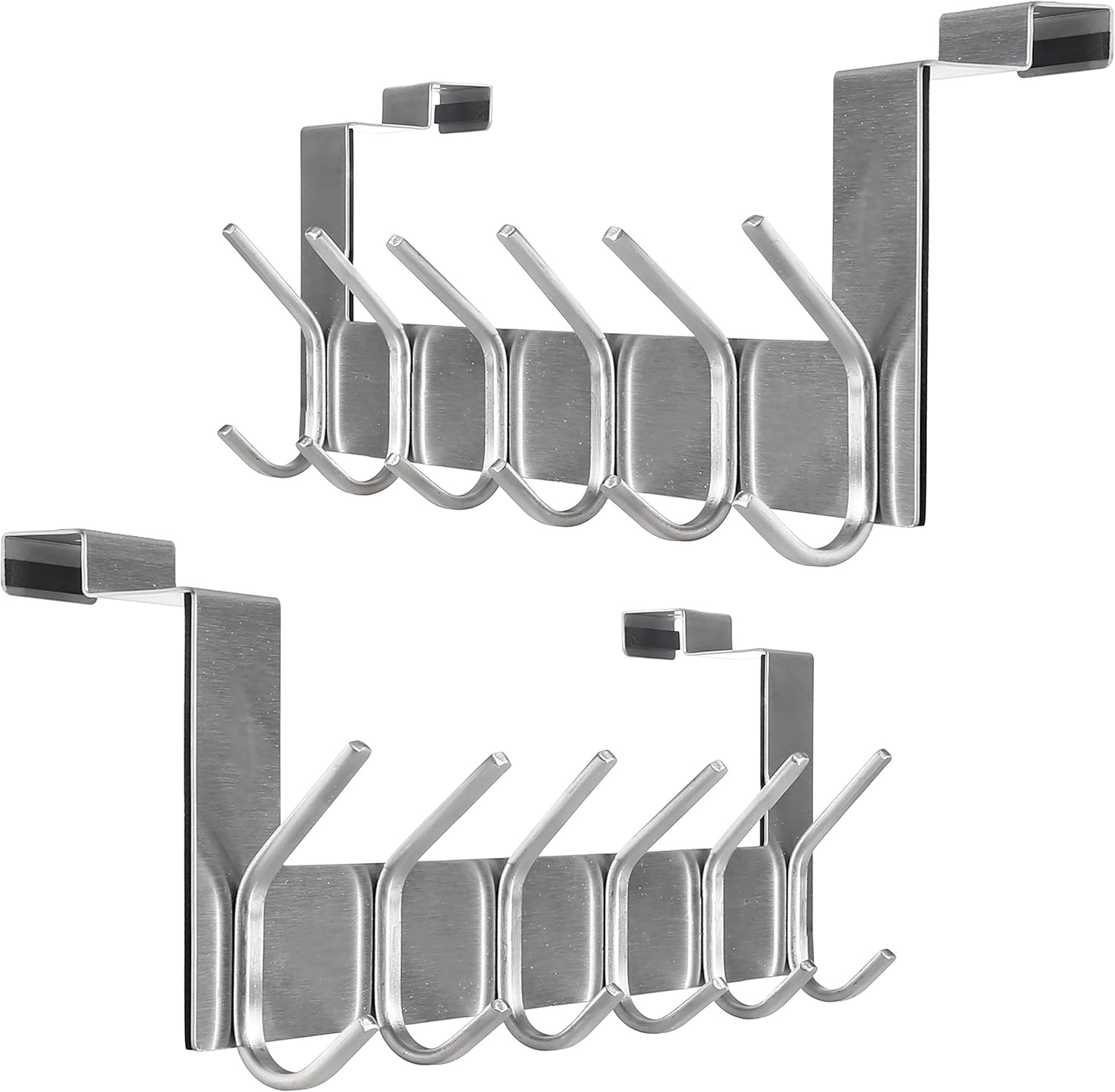 SKOLOO Deurhaak met 6 Haken - Zwart Metaal - 39 cm