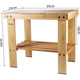 Yoassi Vintage Bamboeshocker Fusshocker Schemel - L x B x H 39 x 25 x 34 cm Robuuste antislip zitschemel, bijzettafel, bloempot, kinderstoel, treeplank L