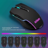 RedThunder K10 Spanish Wireless Gaming Keyboard and Mouse, Rechargeable 3800mAh and LED Backlight, Anti-Ghosting Keyboard + 7D Mouse 3200DPI for PC Gamers