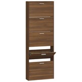 Schoenenkast bewerkt hout bruin eiken 59x17x169 cm - 61% Korting