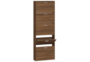 Schoenenkast Bewerkt Hout Bruin Eiken - 52% Korting