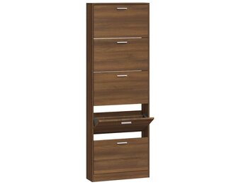 vidaXL Schoenenkast 59x17x169 cm bewerkt hout bruin eikenkleur
