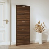 Schoenenkast bewerkt hout bruin eiken 59x17x169 cm - 61% Korting