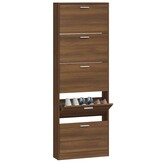 Schoenenkast bewerkt hout bruin eiken 59x17x169 cm - 61% Korting