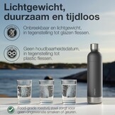 Nordiqo Roestvrijstalen Waterfles 1L - Zwart (2-Pack) | Compatibel met Aarke Carbonator 3 & SodaStream