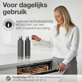 Nordiqo Roestvrijstalen Waterfles 1L - Zwart (2-Pack) | Compatibel met Aarke Carbonator 3 & SodaStream