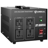 Anbull DT- 3000W spanningsomvormer ringkerntransformator, spanningsomvormer 110V naar 230V, Step Up Down Converter, stekker 230 naar 110 V, 50-60 Hz