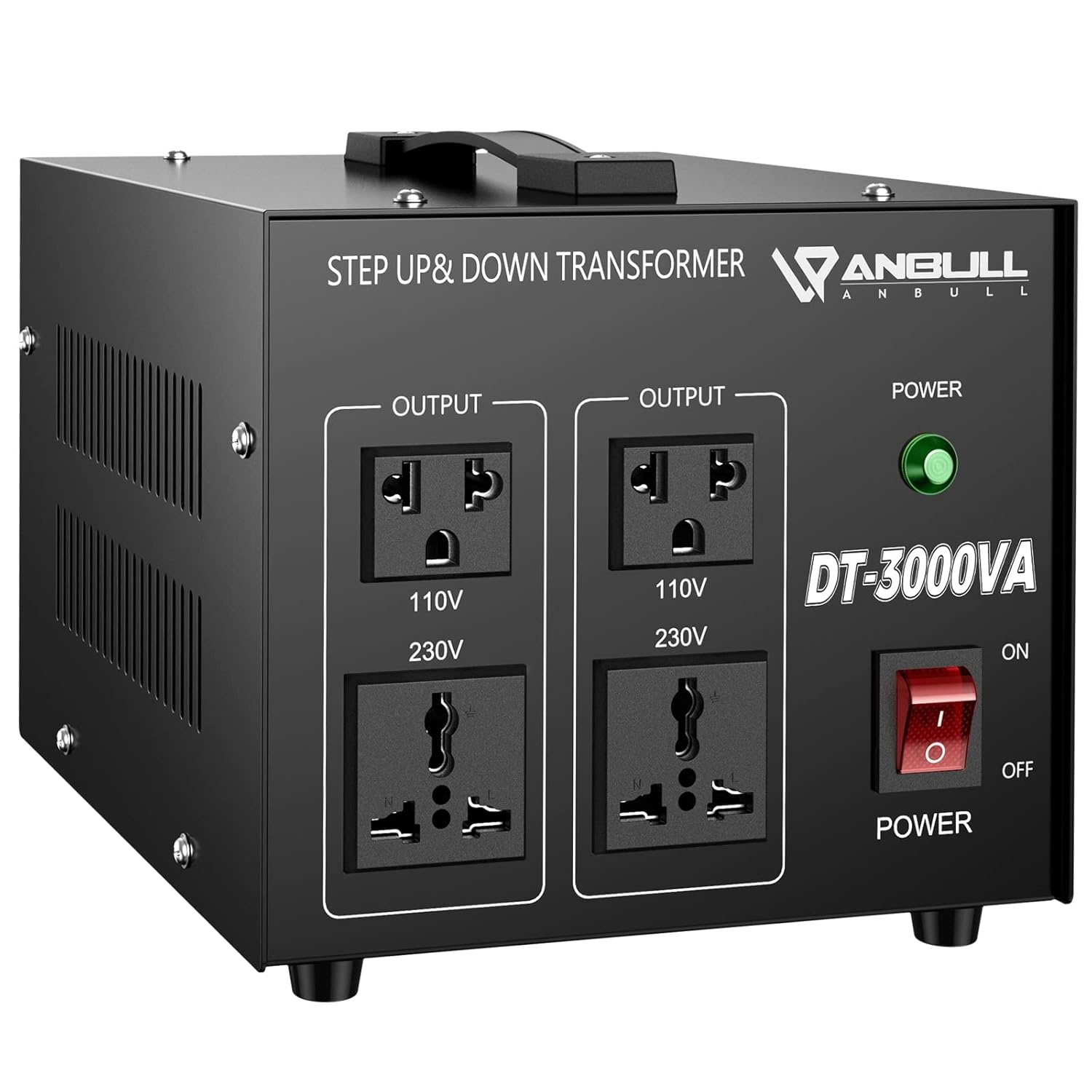 Anbull DT- 3000W spanningsomvormer ringkerntransformator, spanningsomvormer 110V naar 230V, Step Up Down Converter, stekker 230 naar 110 V, 50-60 Hz