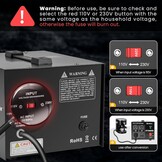 Anbull DT- 3000W spanningsomvormer ringkerntransformator, spanningsomvormer 110V naar 230V, Step Up Down Converter, stekker 230 naar 110 V, 50-60 Hz