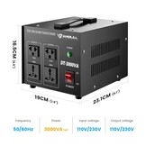Anbull DT- 3000W spanningsomvormer ringkerntransformator, spanningsomvormer 110V naar 230V, Step Up Down Converter, stekker 230 naar 110 V, 50-60 Hz