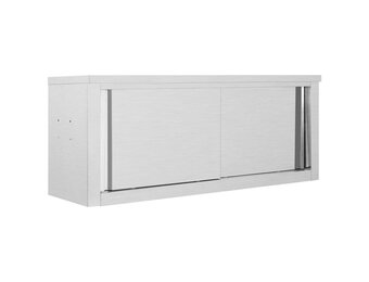 vidaXL Keukenwandkast met schuifdeuren 120x40x50 cm roestvrij staal