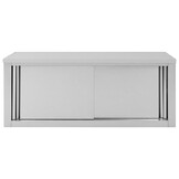 vidaXL Keukenwandkast met schuifdeuren 120x40x50 cm roestvrij staal