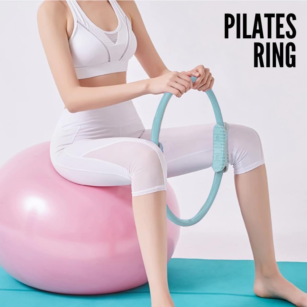 MAGIC SELECT Pilatesring voor training, yoga-ring met dubbele handgreep, pilatescirkel voor weerstand en flexibiliteit, magische banden voor benen en armen