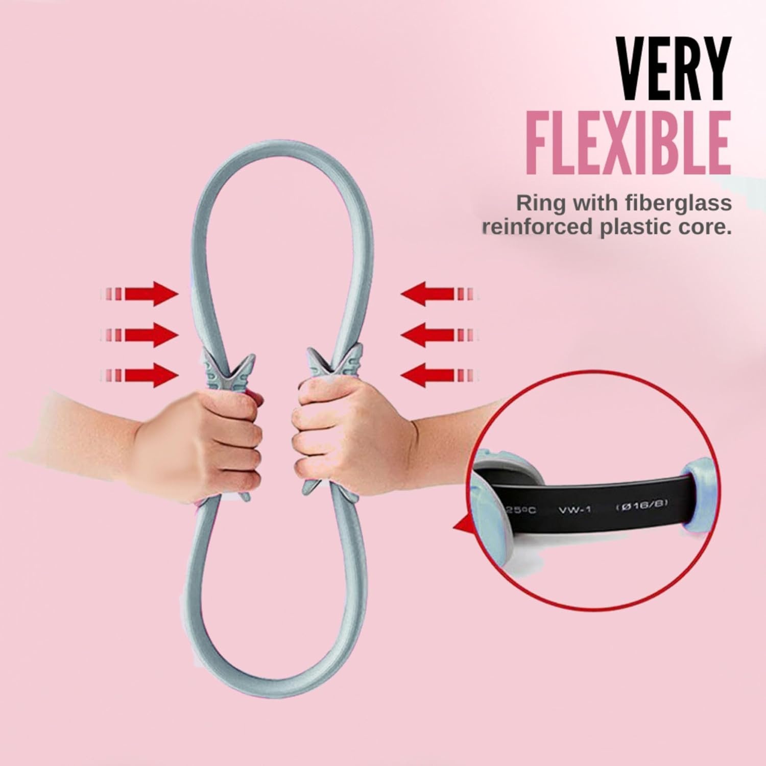 MAGIC SELECT Pilatesring voor training, yoga-ring met dubbele handgreep, pilatescirkel voor weerstand en flexibiliteit, magische banden voor benen en armen